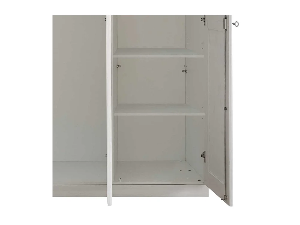 Schlafzimmerkleiderschrank Holzkleiderschrank mit Spiegel und Drehtüren
