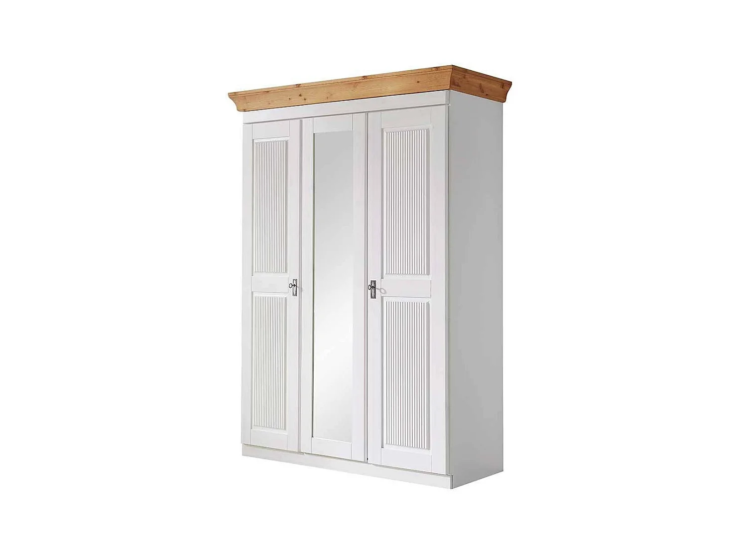 Schlafzimmerkleiderschrank Holzkleiderschrank mit Spiegel und Drehtüren