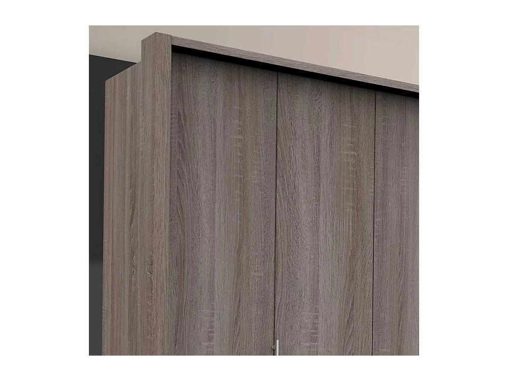 Falttüren Ankleideschrank in Eiche Trüffelfarben 2 türig mit Schubladen