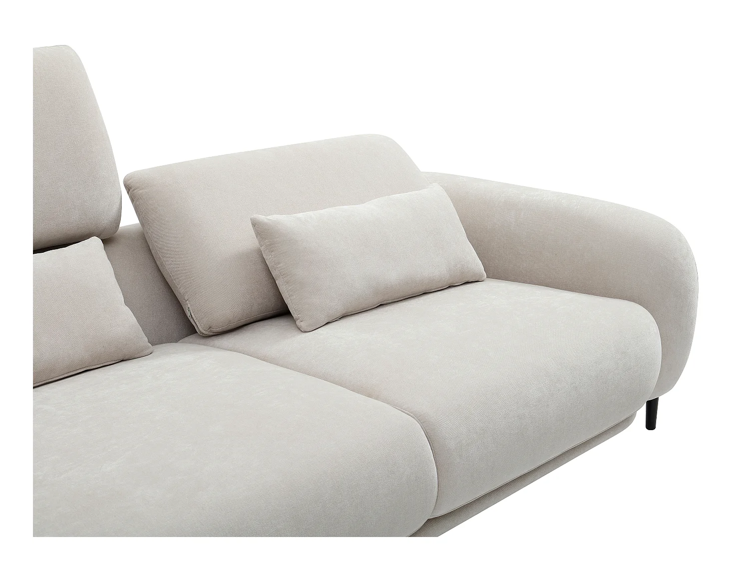 3-sits och 2-sits soffor med uppfällbart ryggstöd i beige tyg ARAVIO