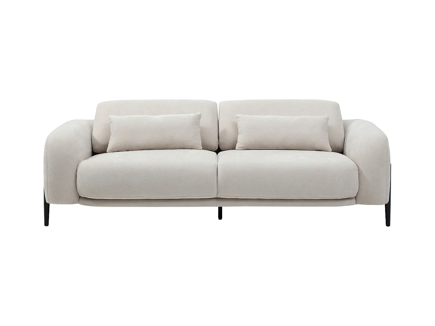 3-sits och 2-sits soffor med uppfällbart ryggstöd i beige tyg ARAVIO