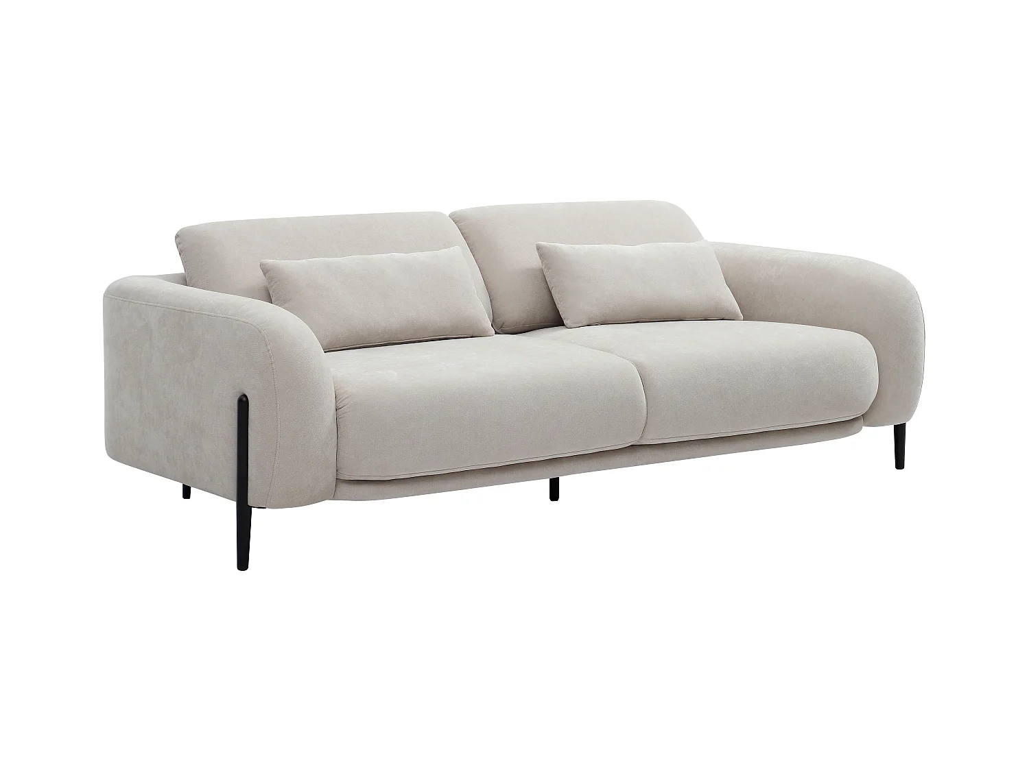 3-sits och 2-sits soffor med uppfällbart ryggstöd i beige tyg ARAVIO