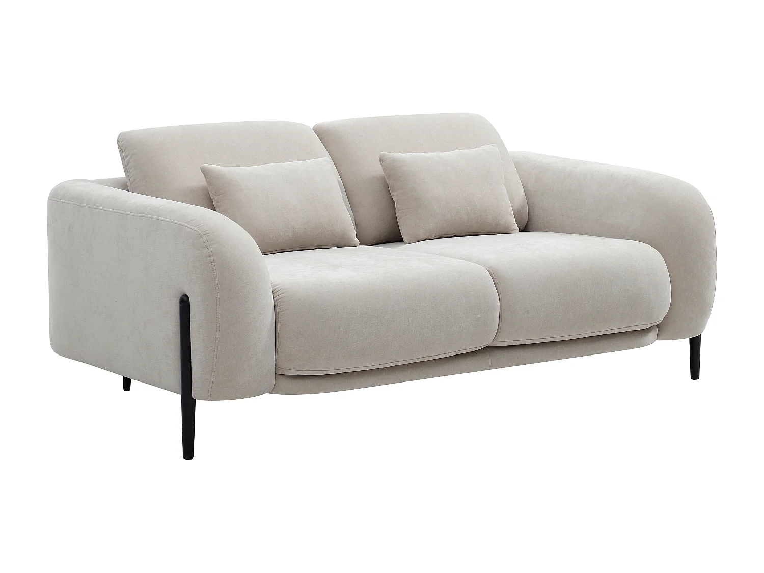 Divano 3 posti e 2 posti con schienale reclinabile in tessuto beige ARAVIO