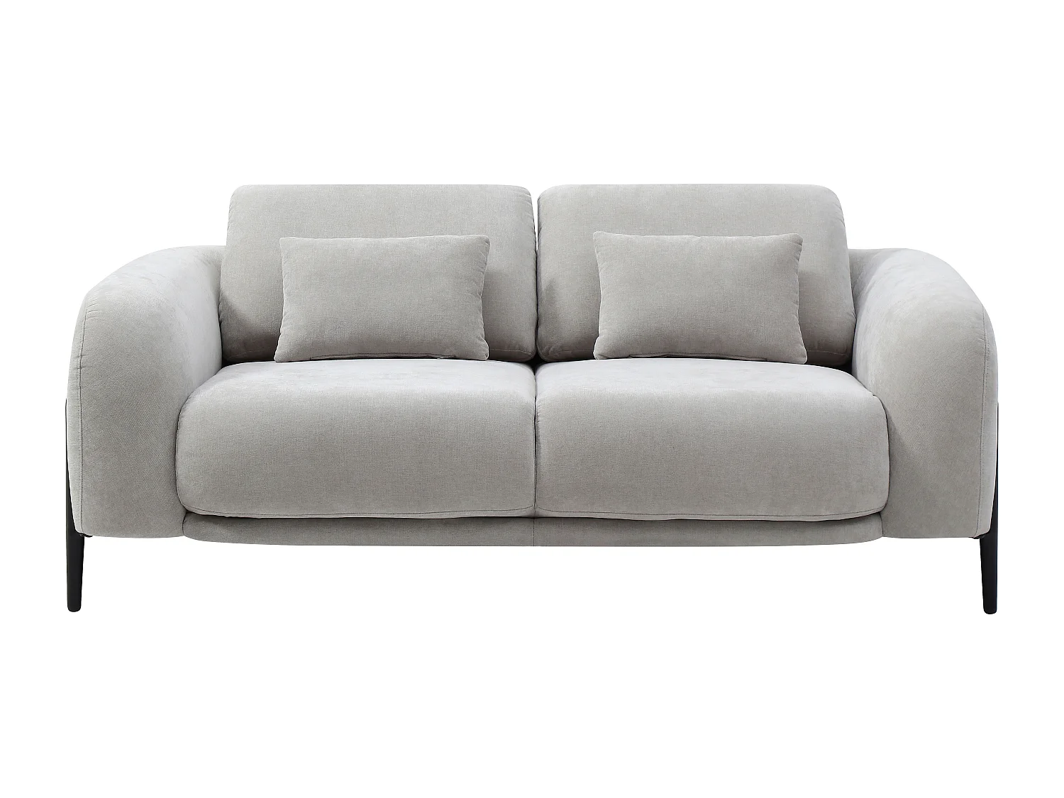 Divano 3 posti e 2 posti con schienale reclinabile in tessuto grigio chiaro ARAVIO