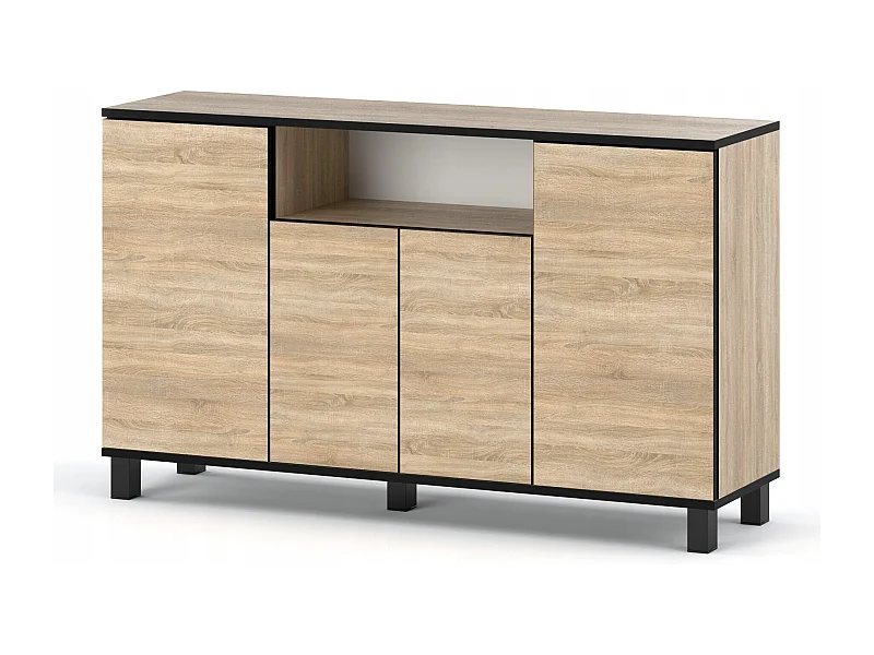 Grande commode loft 140cm  – Chêne Sonoma – Meuble de salon spacieux et moderne- TV