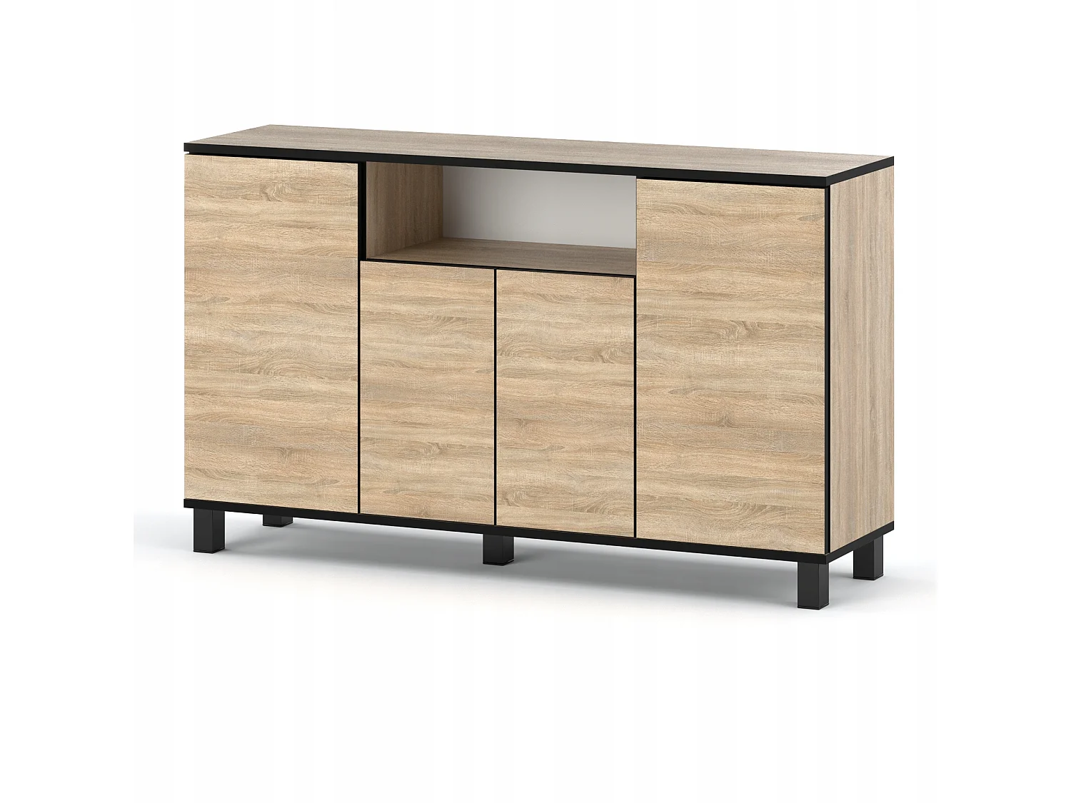 Cómoda loft grande de 140 cm - Carvalho Sonoma - Mobiliário de sala de estar espaçoso e moderno - TV