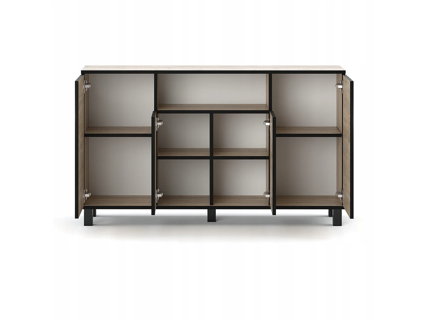Cómoda loft grande de 140 cm - Carvalho Sonoma - Mobiliário de sala de estar espaçoso e moderno - TV