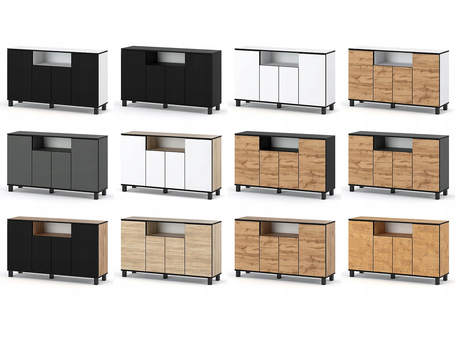 Cómoda loft grande de 140 cm - Carvalho Sonoma - Mobiliário de sala de estar espaçoso e moderno - TV
