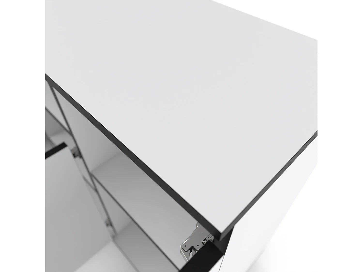 Cassettiera bianca grande porta TV a soppalco 140 cm mobili per il soggiorno