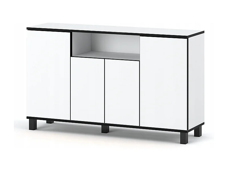 Cassettiera bianca grande porta TV a soppalco 140 cm mobili per il soggiorno