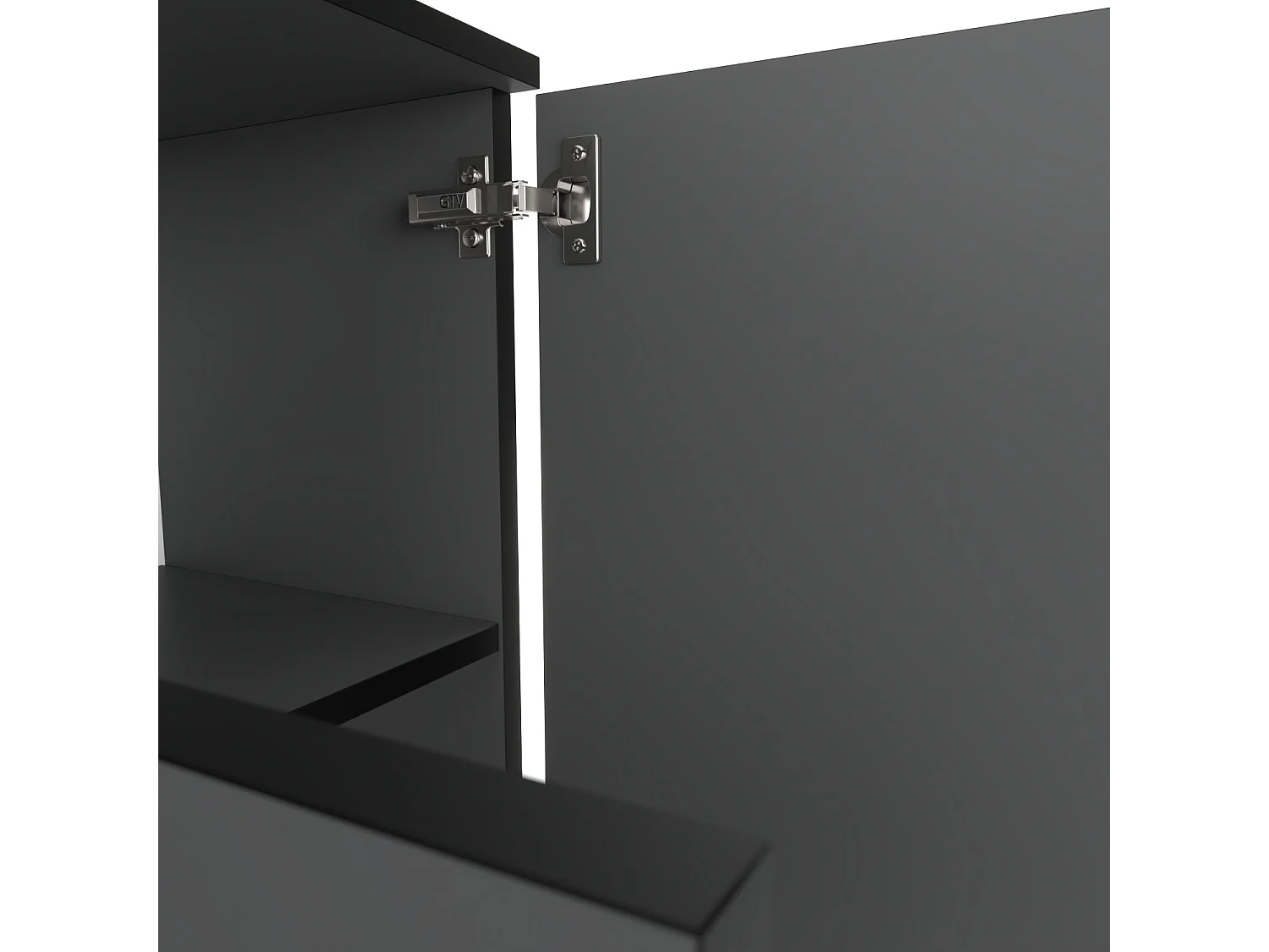 Grande commode 140cm  – NOIR  – Meuble de salon spacieux et moderne- TV LOFT