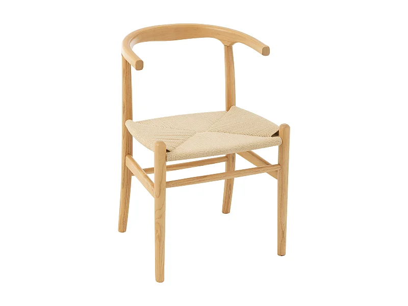 Silla TOON de madera de haya y cuerda: elegancia artesanal-Color ribete verde crudo