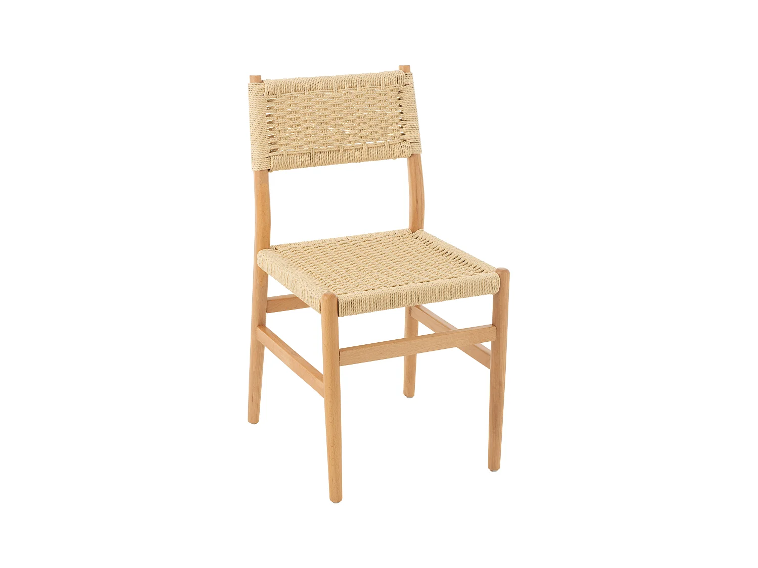 Silla LAP de madera de haya y cuerda natural – Auténtica artesanía-Color ribete verde crudo