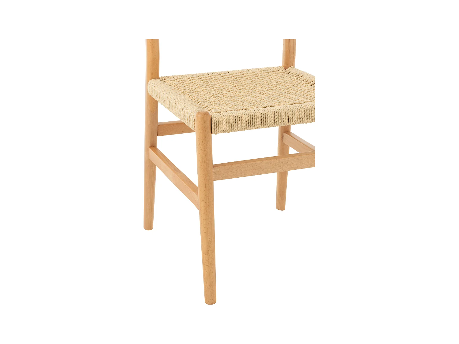 Silla LAP de madera de haya y cuerda natural – Auténtica artesanía-Color ribete verde crudo