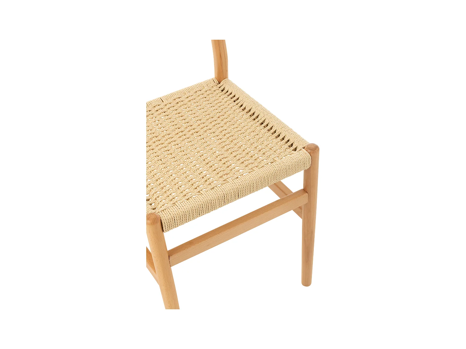 Silla LAP de madera de haya y cuerda natural – Auténtica artesanía-Color ribete verde crudo