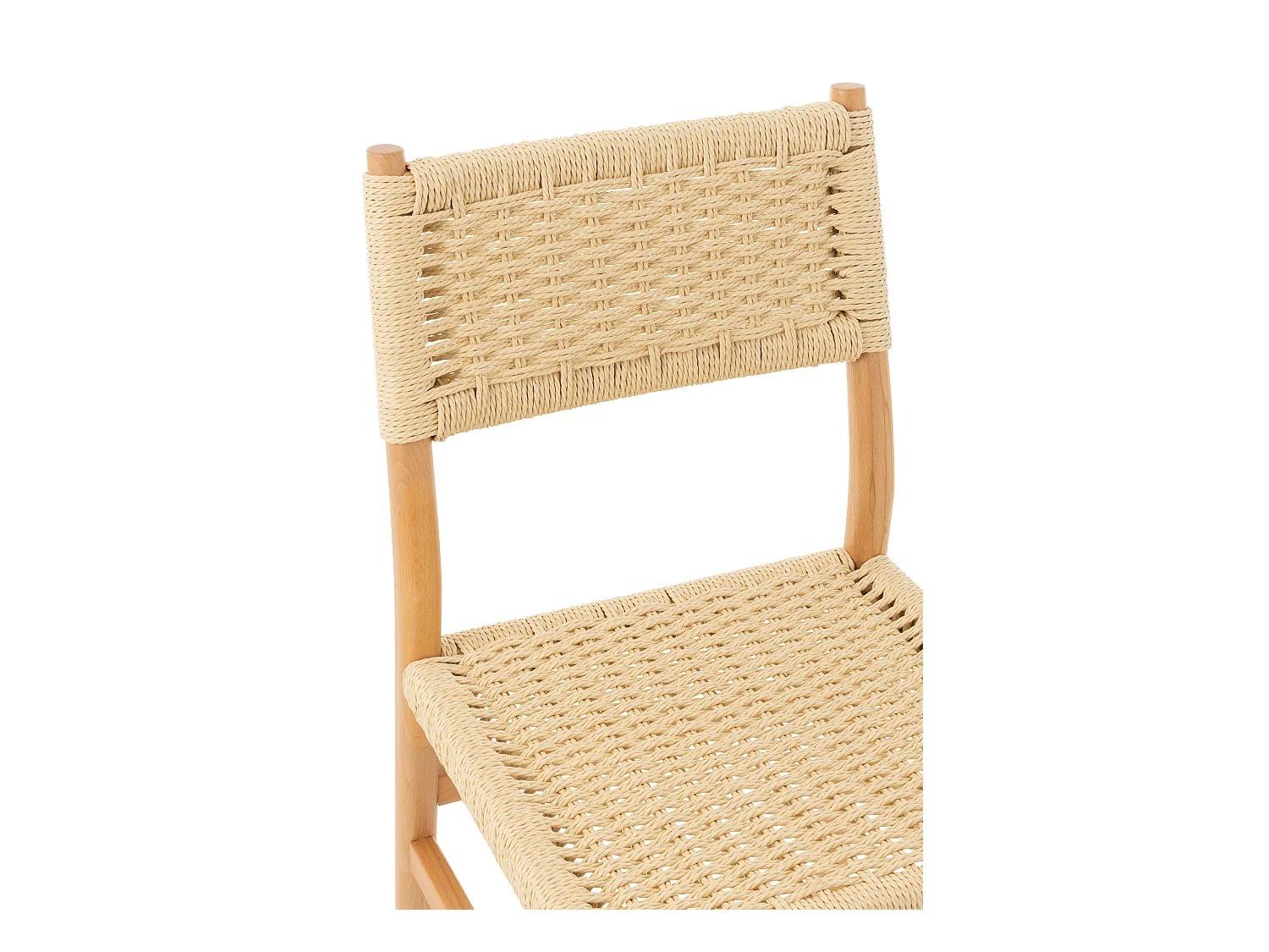 Silla LAP de madera de haya y cuerda natural – Auténtica artesanía-Color ribete verde crudo
