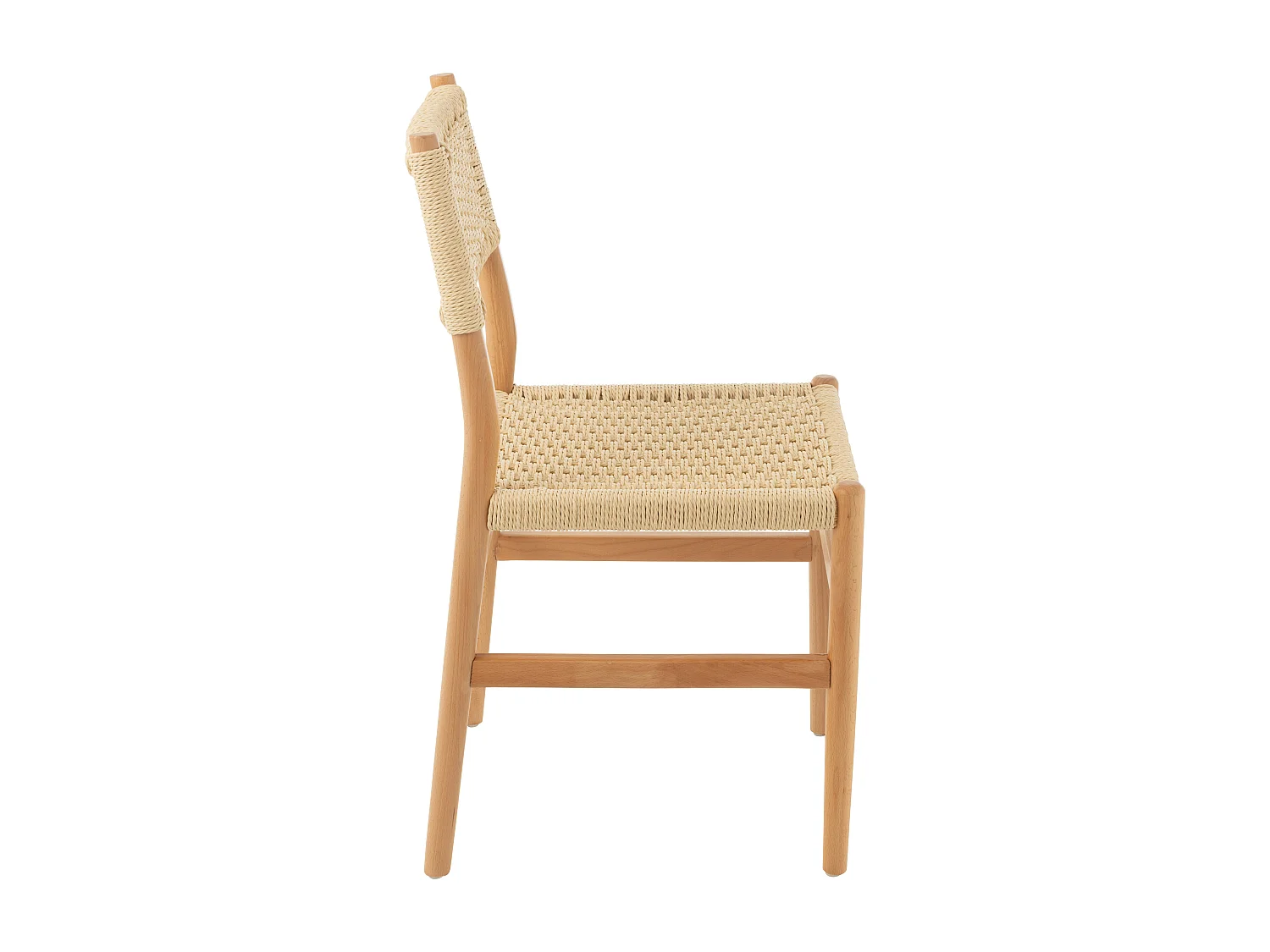 Silla LAP de madera de haya y cuerda natural – Auténtica artesanía-Color ribete verde crudo