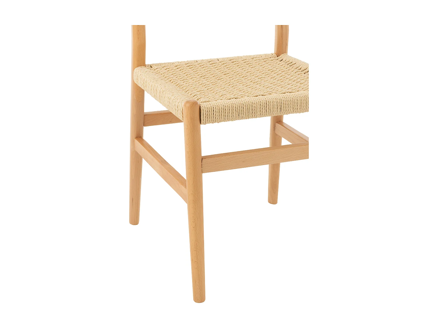 Silla LAP de madera de haya y cuerda natural – Auténtica artesanía-Color ribete verde crudo