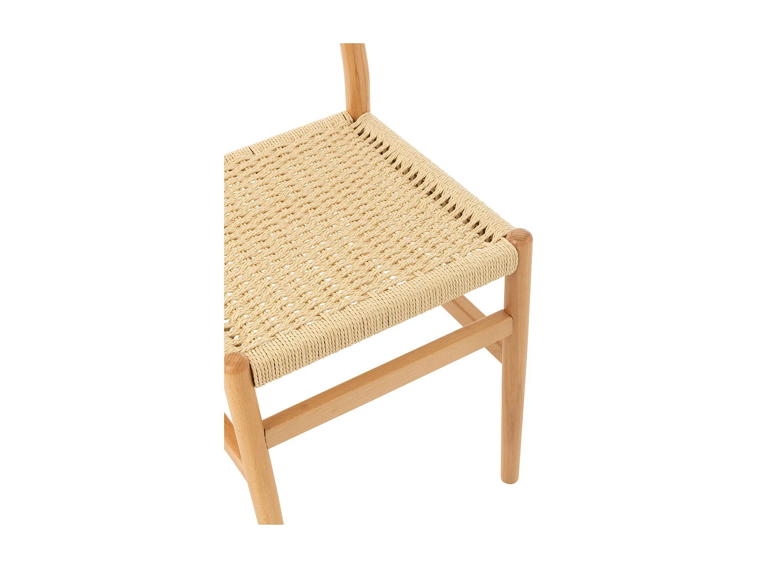 Silla LAP de madera de haya y cuerda natural – Auténtica artesanía-Color ribete verde crudo