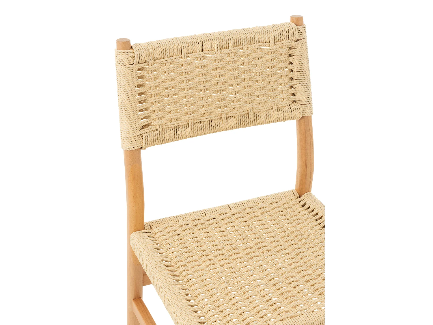 Silla LAP de madera de haya y cuerda natural – Auténtica artesanía-Color ribete verde crudo