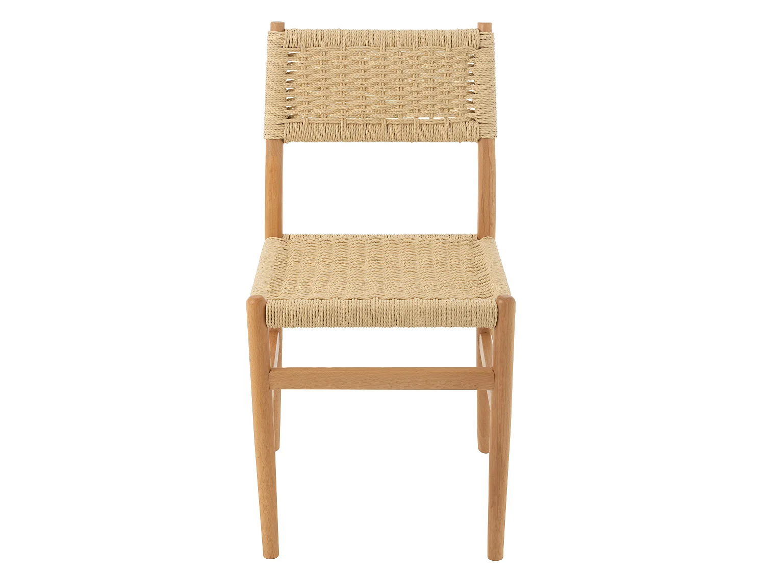 Chaise en bois de hêtre et corde naturel LAP – L’authenticité artisanale-Beige
