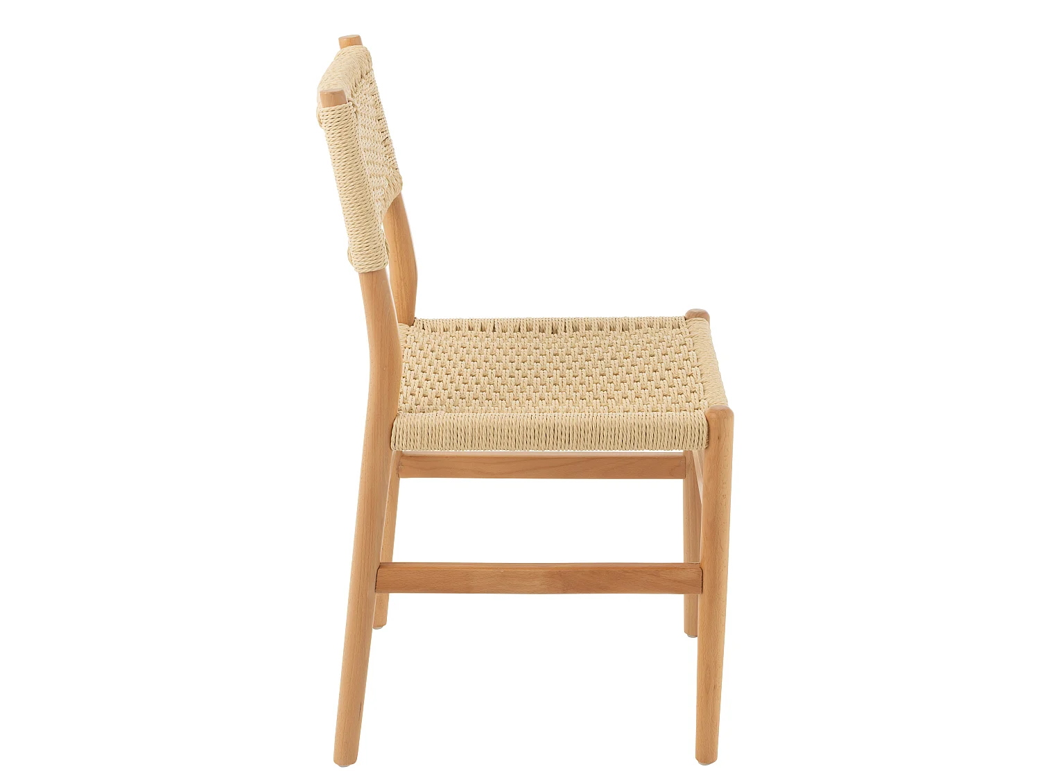 Chaise en bois de hêtre et corde naturel LAP – L’authenticité artisanale-Beige