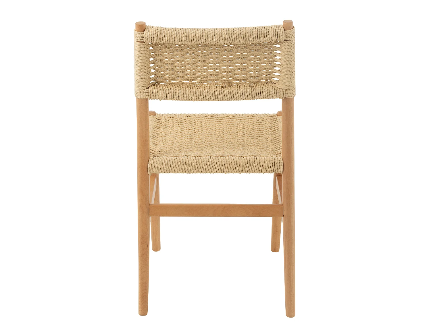 Chaise en bois de hêtre et corde naturel LAP – L’authenticité artisanale-Beige