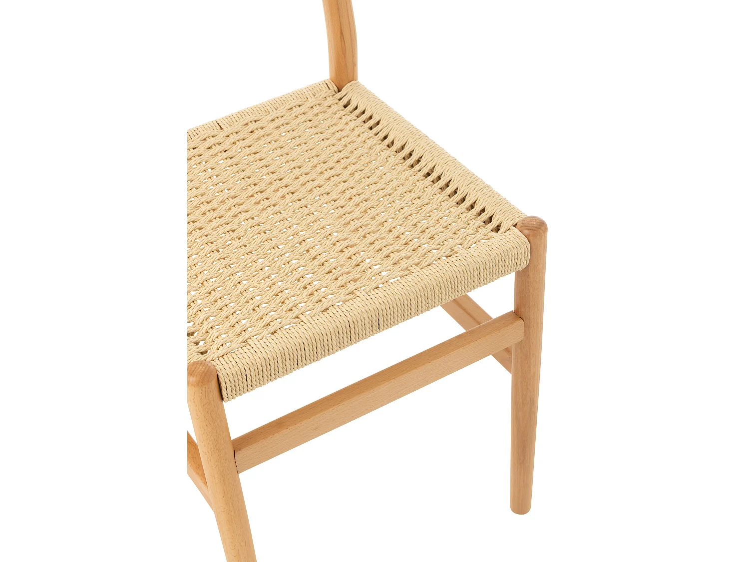 Chaise en bois de hêtre et corde naturel LAP – L’authenticité artisanale-Beige