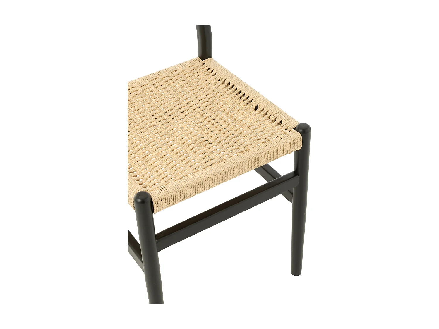 Chaise en bois de hêtre et corde naturel LAP – L’authenticité artisanale-Noir