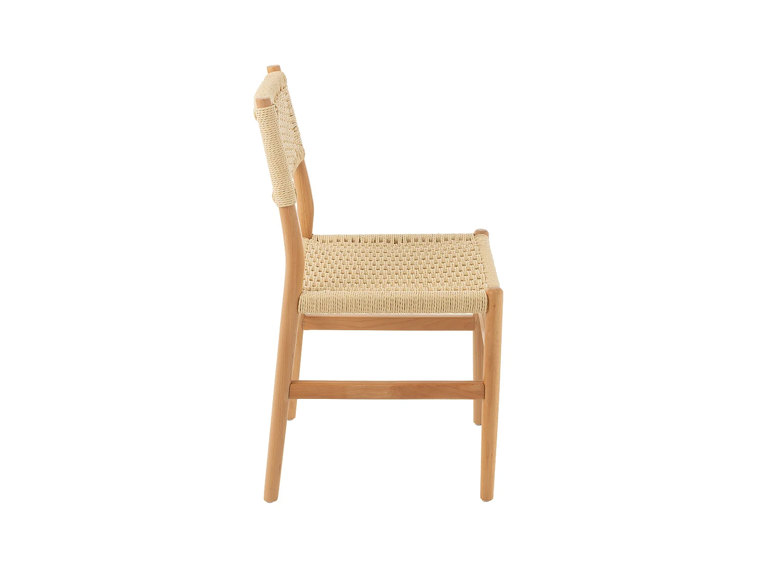 Silla LAP de madera de haya y cuerda natural – Auténtica artesanía-Color Negro
