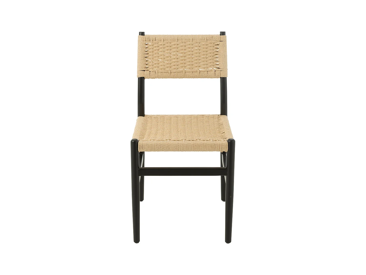 Silla LAP de madera de haya y cuerda natural – Auténtica artesanía-Color Negro