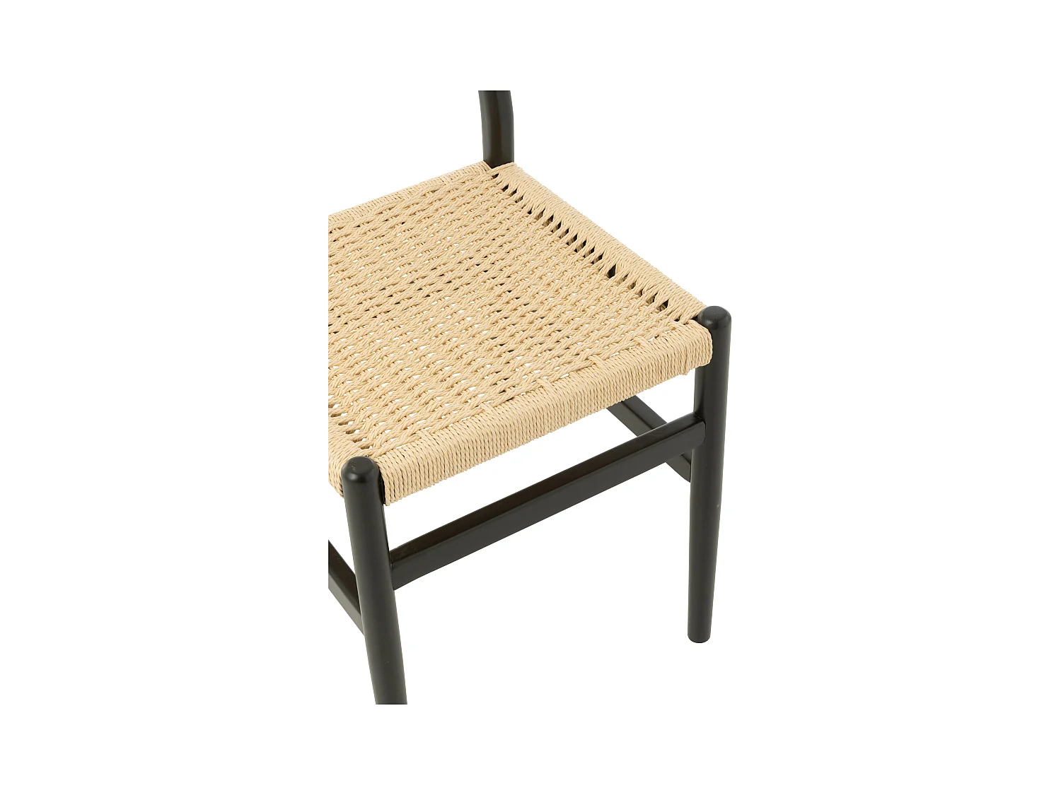 Silla LAP de madera de haya y cuerda natural – Auténtica artesanía-Color Negro