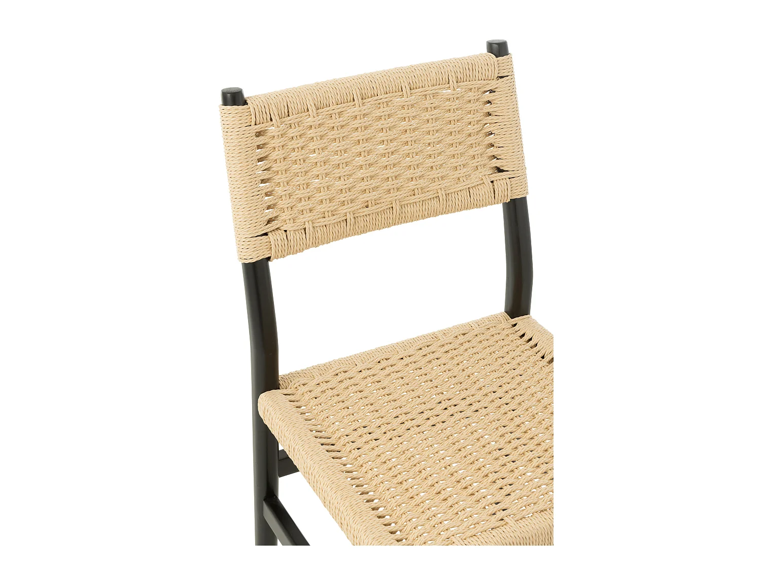 Silla LAP de madera de haya y cuerda natural – Auténtica artesanía-Color Negro