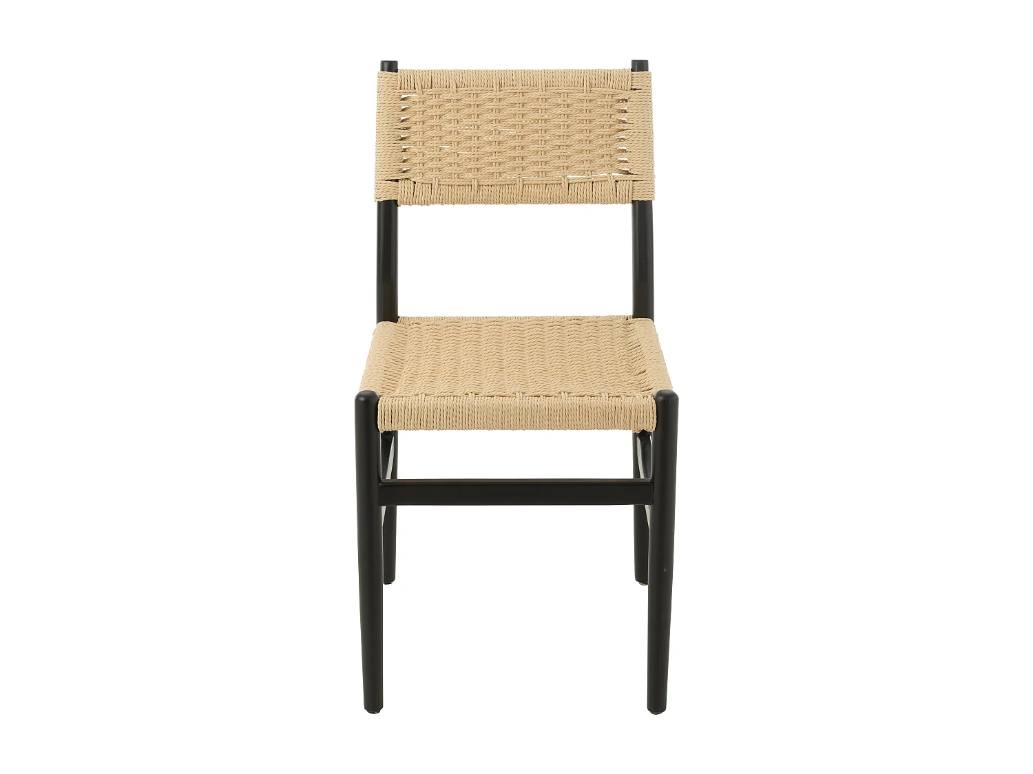 Silla LAP de madera de haya y cuerda natural – Auténtica artesanía-Color Negro