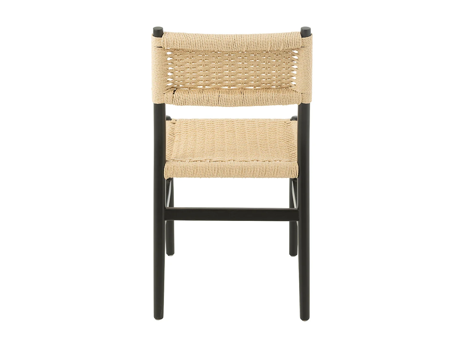 Silla LAP de madera de haya y cuerda natural – Auténtica artesanía-Color Negro