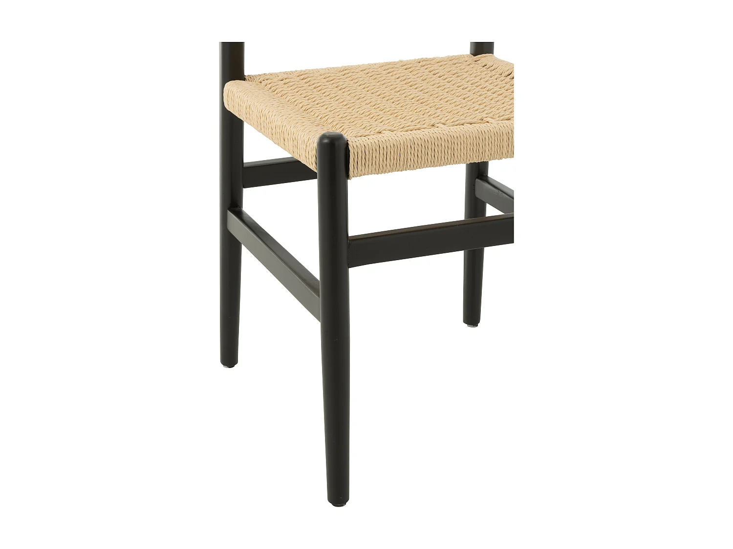 Silla LAP de madera de haya y cuerda natural – Auténtica artesanía-Color Negro