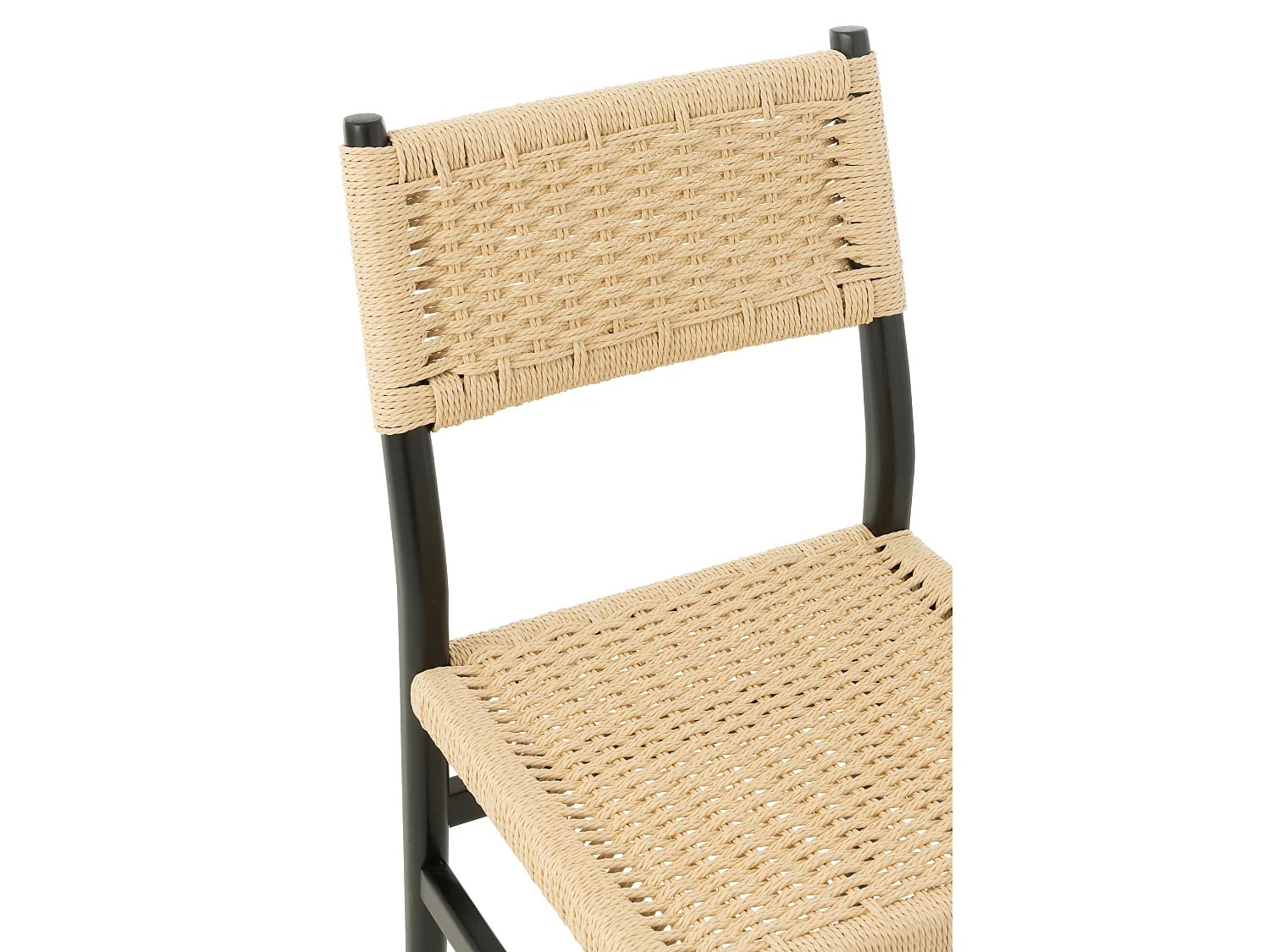 Silla LAP de madera de haya y cuerda natural – Auténtica artesanía-Color Negro