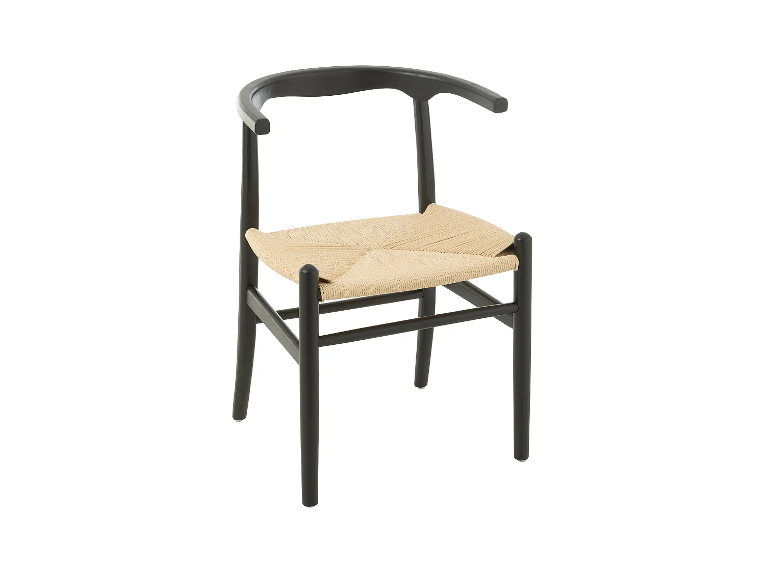 Chaise en bois de hêtre et corde TOON – L'élégance artisanale-Noir