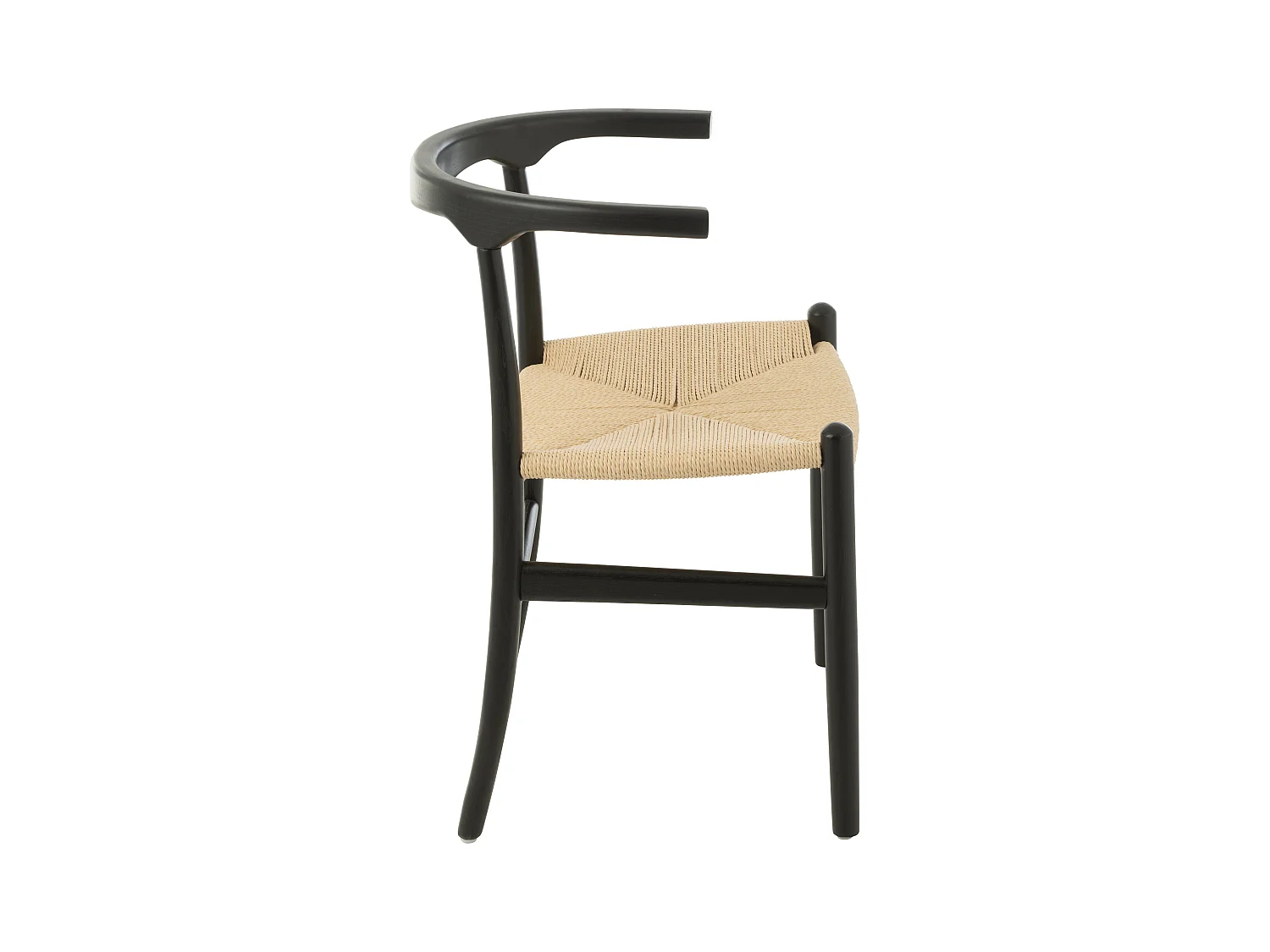 Chaise en bois de hêtre et corde TOON – L'élégance artisanale-Noir
