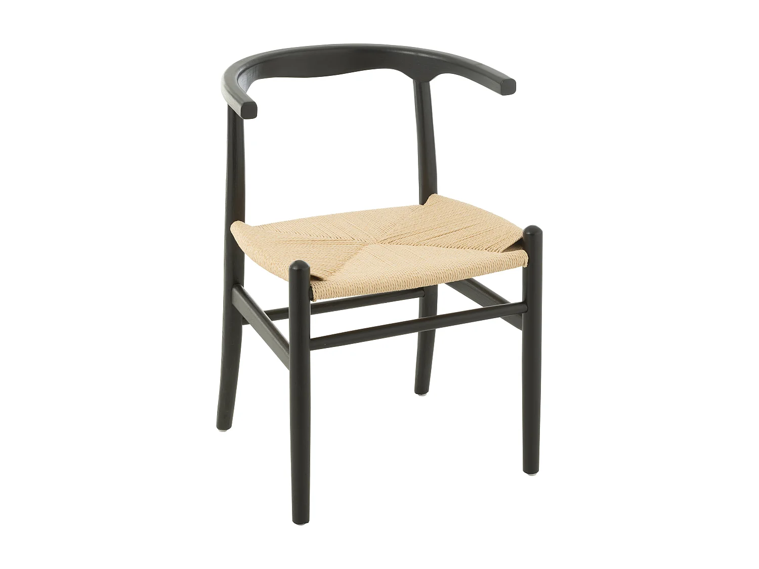 Chaise en bois de hêtre et corde TOON – L'élégance artisanale-Noir