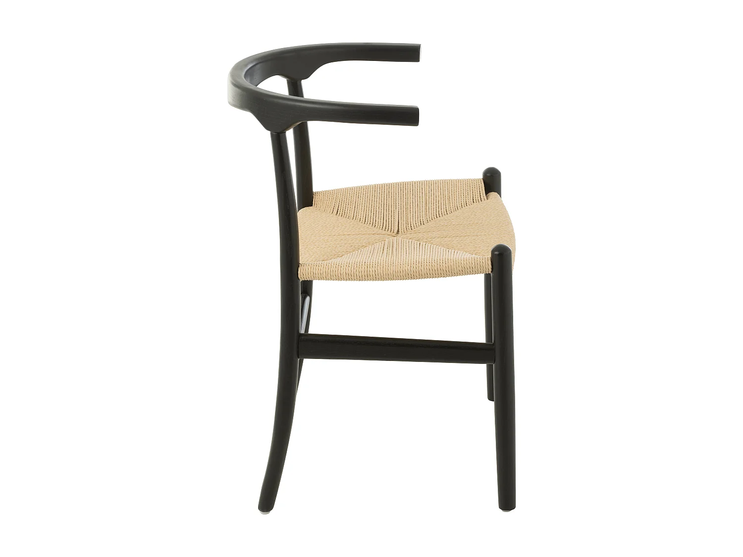 Chaise en bois de hêtre et corde TOON – L'élégance artisanale-Noir