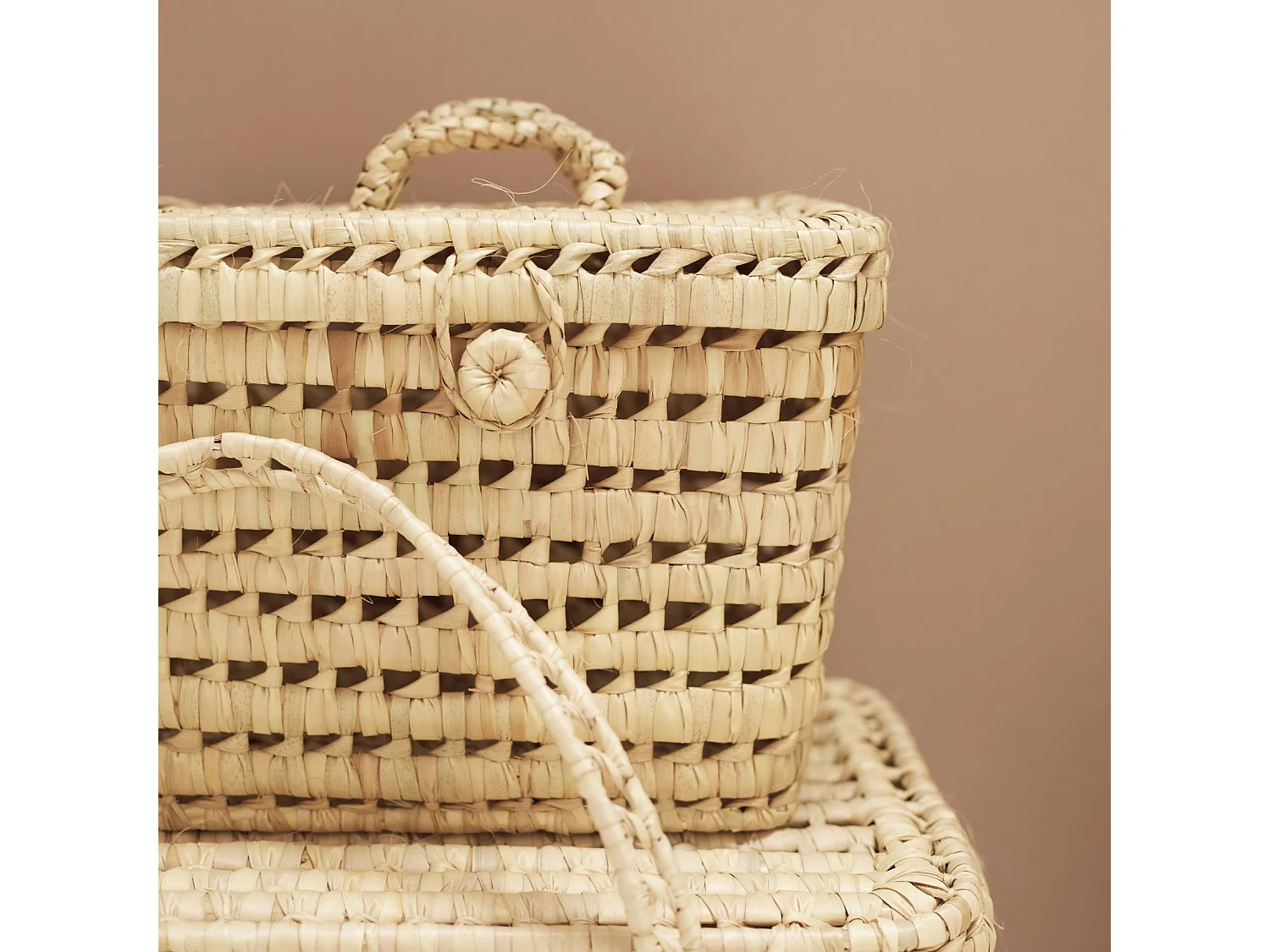 Coffre de rangement feuille de palmier