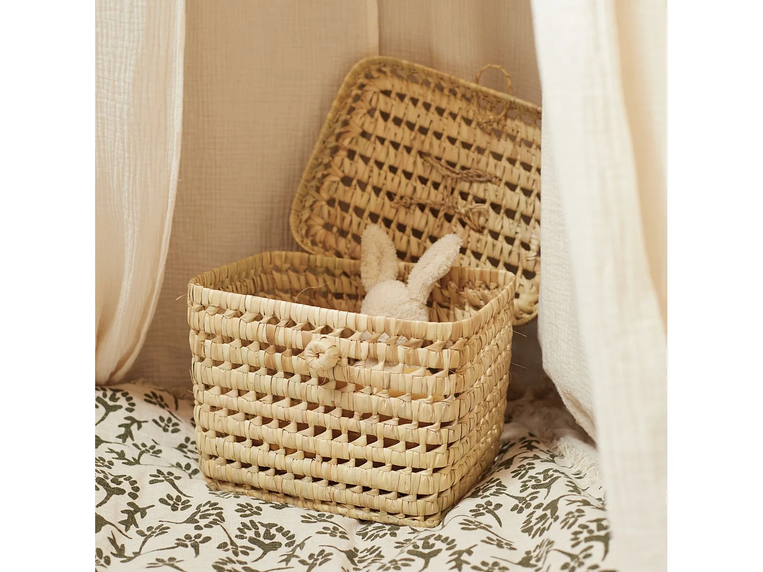 Coffre de rangement feuille de palmier