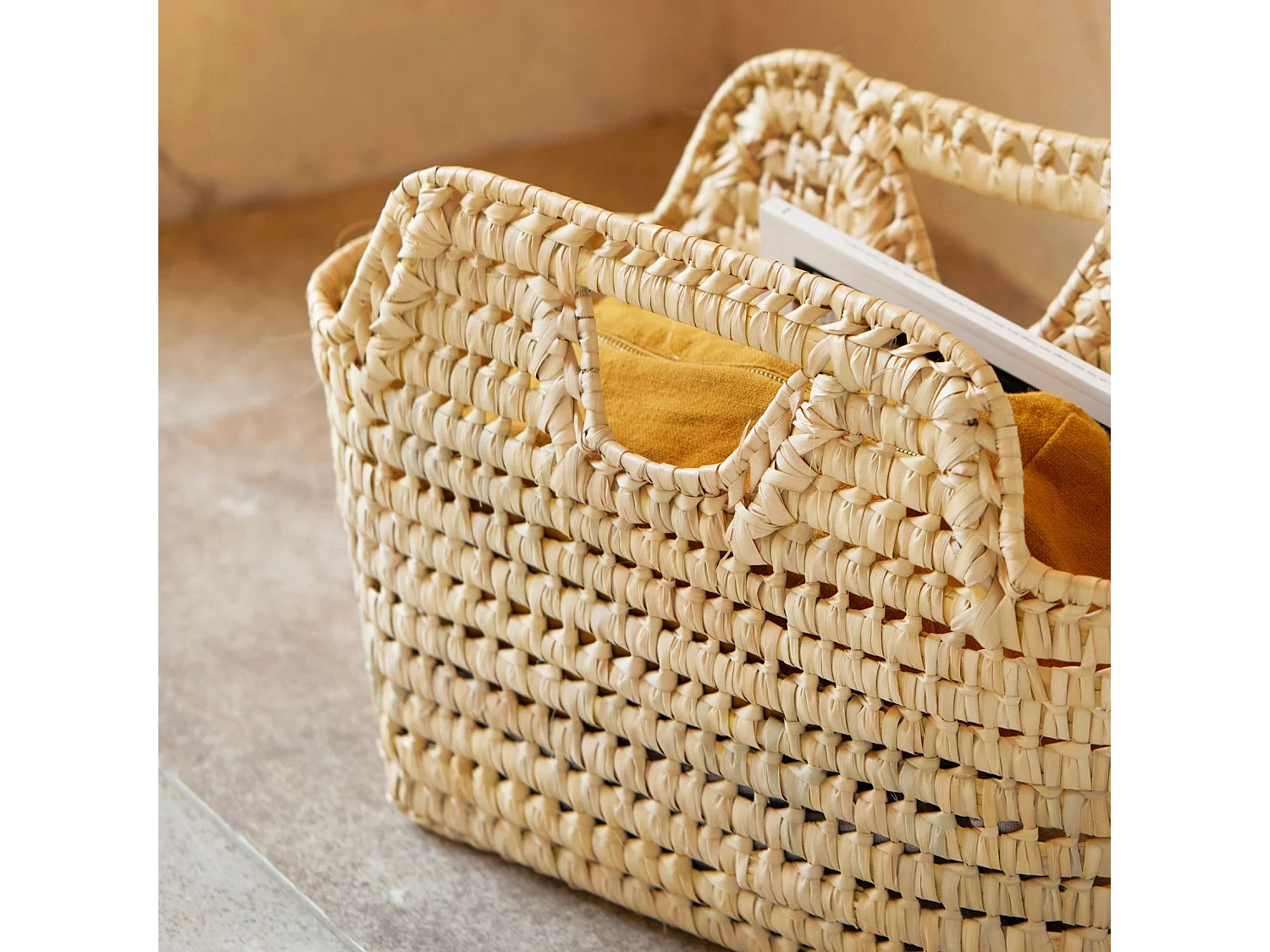 Cabas parisien naturel avec anses intégrées