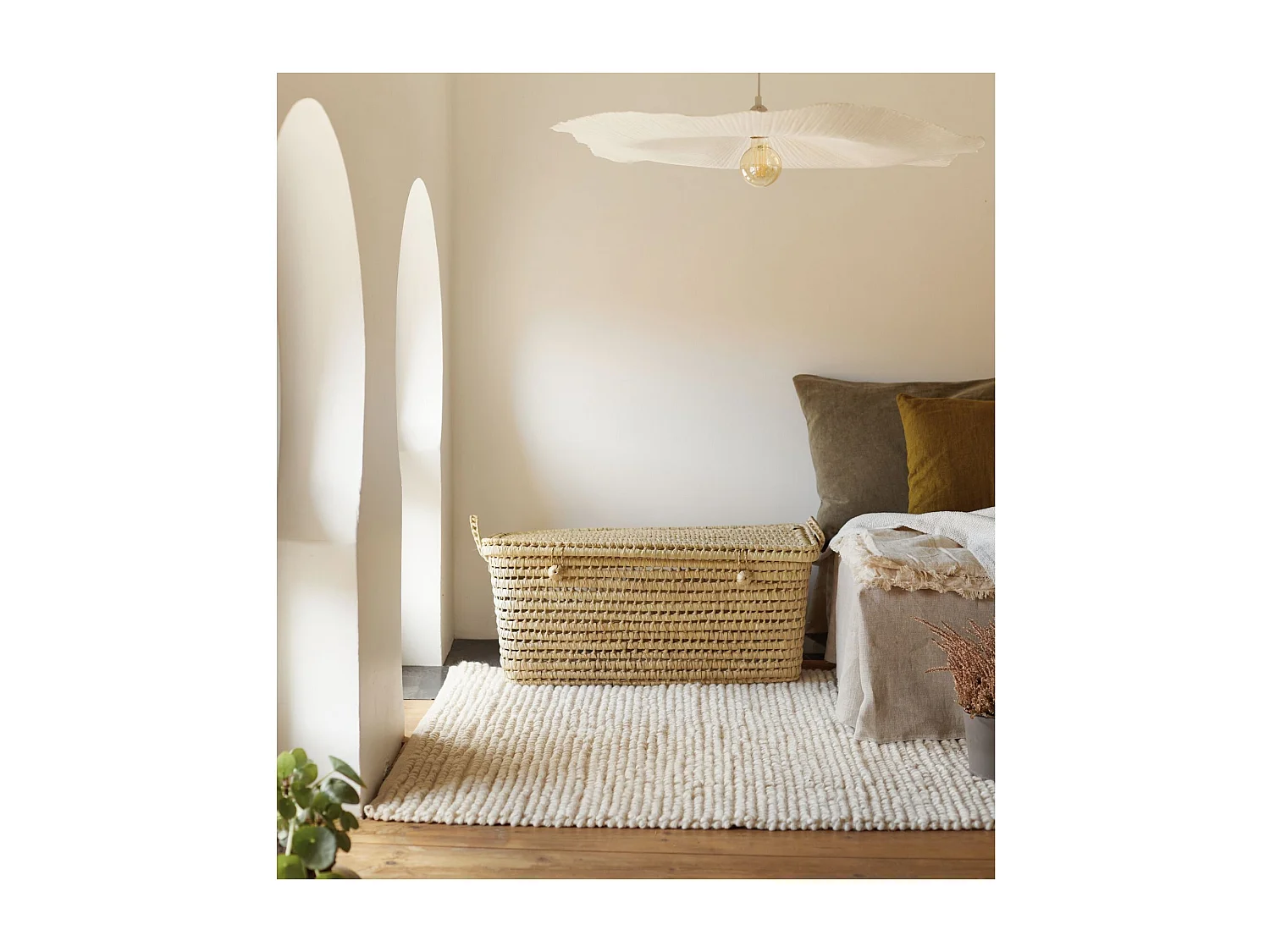 Malle de rangement feuille de palmier