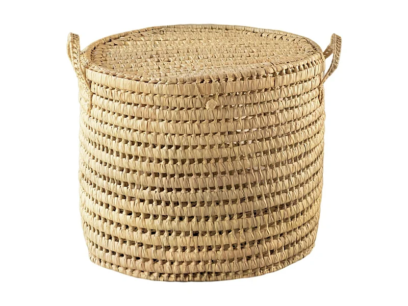 Malle ronde feuille de palmier