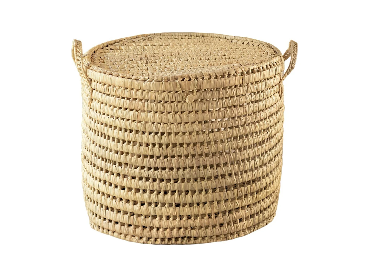 Malle ronde feuille de palmier