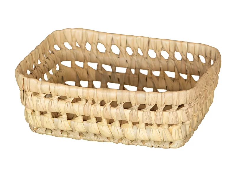 Panier rectangle en feuille de palmier