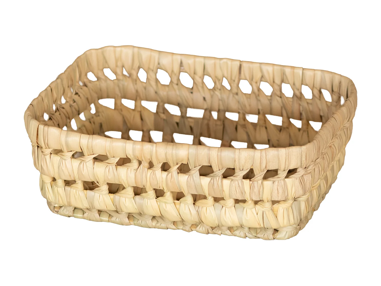 Cesta rectangular de hoja de palma