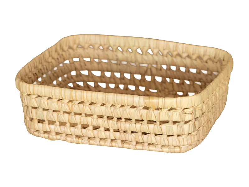 Panier rectangle en feuille de palmier